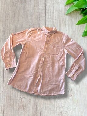 Merona Men's Pale Pink Tailored Fit Button-Down Long Sleeved Shirt Size M